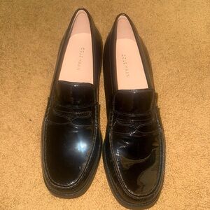 Cole Haan Women's Shiny Black Slip-On Loafers